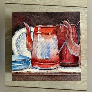 New signed original watercolor painting by Helen Beacham. Perfect for kitchen